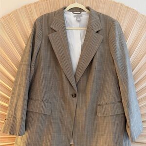 Oversized Classic Plaid Women's Blazer